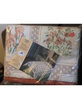 Vintage 1980s Cannon "Prairie Song" Blanket Twin Size NOS –Floral Cottagecore
